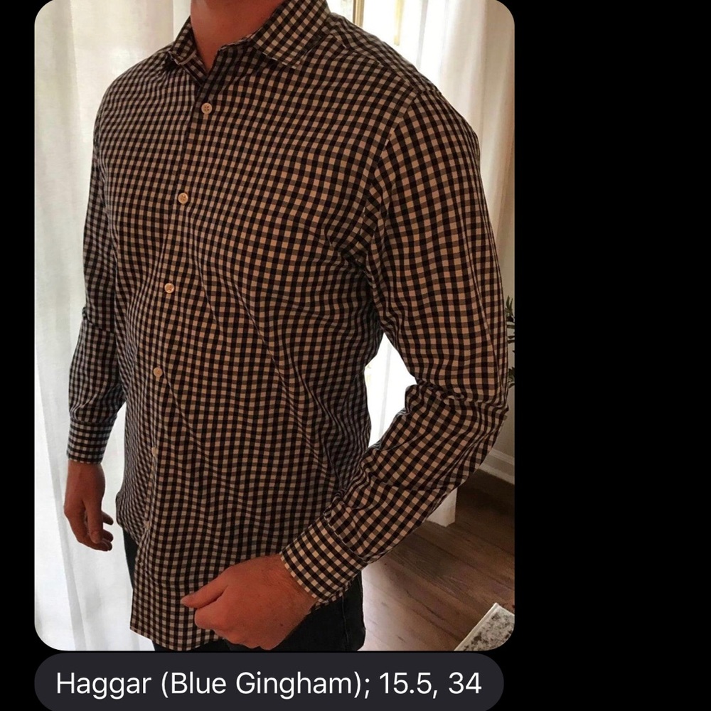 Blue Gingham Dress Shirt